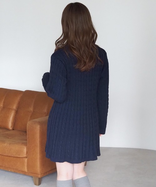 tiptop（ティップトップ）の「ケーブルニットポロワンピース（ワンピース・レディース・チャコールグレー/ボルドー/ネイビー・FREE）」の22枚目の写真