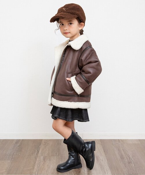 BREEZE（ブリーズ）の「ボアキャップ（キャップ・キッズ・アイボリー/ブラウン・50/54/58）」の4枚目の写真