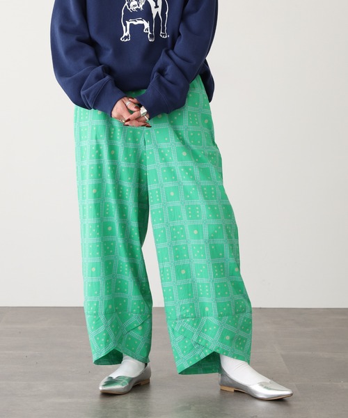 KILKI（キルキー）の「kilki ダイスチェック タイパンツ（その他パンツ・レディース・ネイビー/グリーン・FREE）」の4枚目の写真