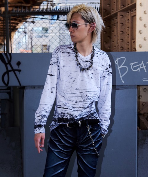 FUGA(フーガ)の「『FUGA/フーガ』全面プリントロングスリーブカットソー(Tシャツ/カットソー・メンズ・ブラック/ホワイト・M/L)」の6枚目の写真