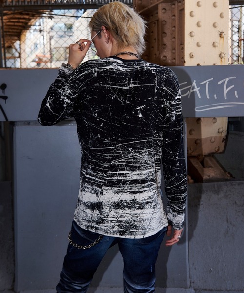 FUGA(フーガ)の「『FUGA/フーガ』全面プリントロングスリーブカットソー(Tシャツ/カットソー・メンズ・ブラック/ホワイト・M/L)」の5枚目の写真