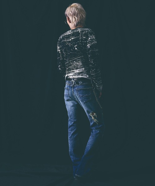 FUGA クロス ロンt FUGA/フーガ』全面プリントロングスリーブカットソー（Tシャツ