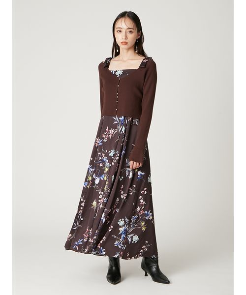 リボンディテールフローラルワンピース（ワンピース）｜FRAY I.D