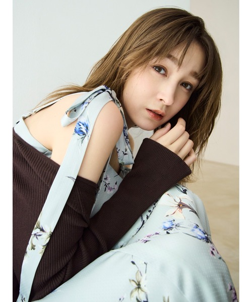 FRAY I.D（フレイアイディー）の「リボンディテールフローラルワンピース（ワンピース・レディース・ライトベージュ/ブラウン/ミント・0/1/00）」の5枚目の写真