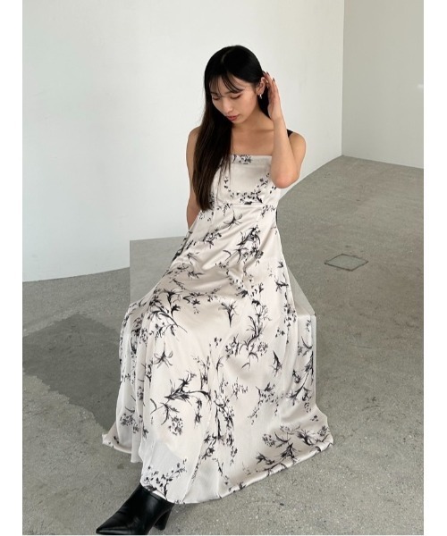 FRAY I.D（フレイアイディー）の「リボンディテールフローラルワンピース（ワンピース・レディース・ライトベージュ/ブラウン/ミント・0/1/00）」の13枚目の写真