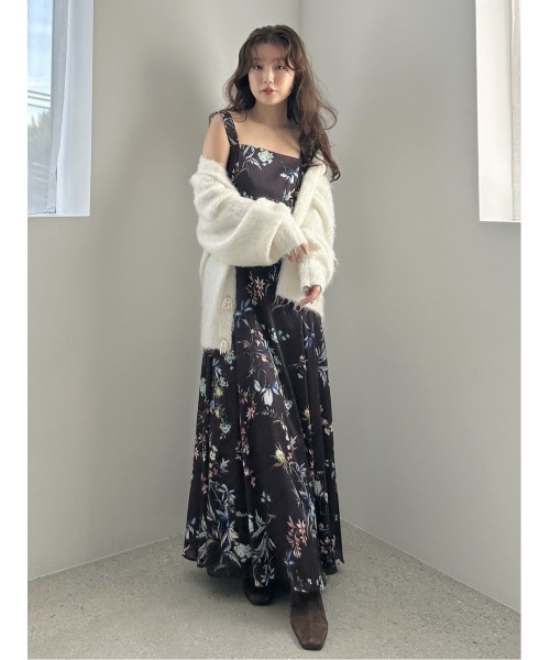 FRAY I.D（フレイアイディー）の「リボンディテールフローラルワンピース（ワンピース・レディース・ライトベージュ/ブラウン/ミント・0/1/00）」の14枚目の写真