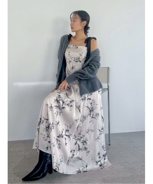 リボンディテールフローラルワンピース（ワンピース）｜FRAY I.D