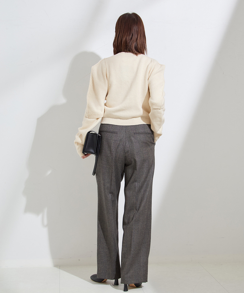 JANE SMITH / JOHN SMITH（ジェーンスミスジョンスミス）の「【JANE SMITH】7G BIG SHOULDER CREW CARDIGAN：カーディガン（カーディガン/ボレロ・レディース・アイボリー/ブラック系その他・38）」の21枚目の写真