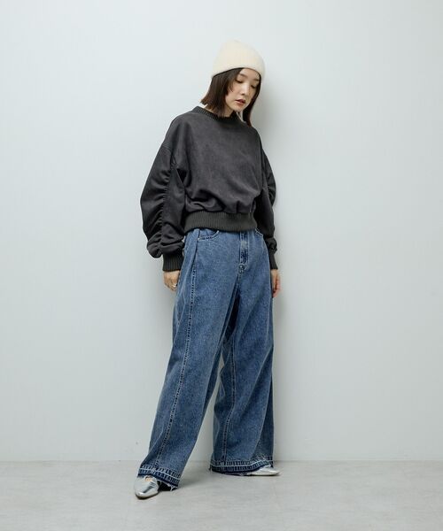 ELENCARE DUE（エレンカーレデュエ）の「・ELENCARE DUE スエードポンチプルオーバー（Tシャツ/カットソー・レディース・チャコールグレー/アイボリー/ブラウン/ボルドー・FREE）」の13枚目の写真