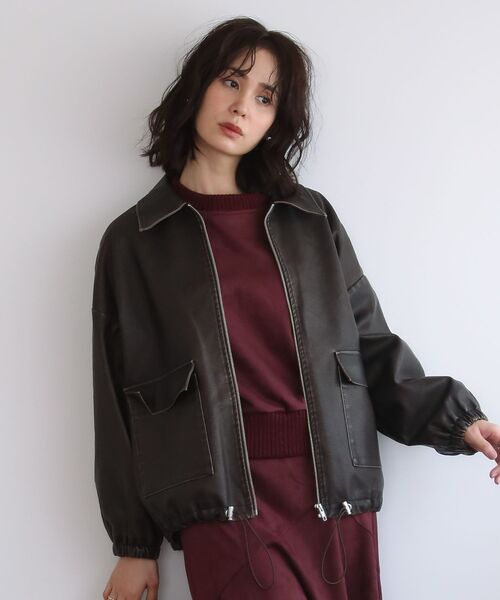 ELENCARE DUE（エレンカーレデュエ）の「・ELENCARE DUE スエードポンチプルオーバー（Tシャツ/カットソー・レディース・チャコールグレー/アイボリー/ブラウン/ボルドー・FREE）」の18枚目の写真