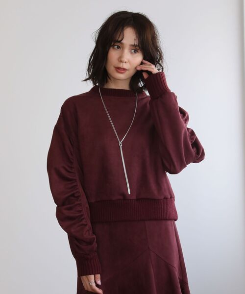 ELENCARE DUE（エレンカーレデュエ）の「・ELENCARE DUE スエードポンチプルオーバー（Tシャツ/カットソー・レディース・チャコールグレー/アイボリー/ブラウン/ボルドー・FREE）」の21枚目の写真