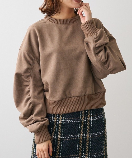 ELENCARE DUE（エレンカーレデュエ）の「・ELENCARE DUE スエードポンチプルオーバー（Tシャツ/カットソー・レディース・チャコールグレー/アイボリー/ブラウン/ボルドー・FREE）」の3枚目の写真