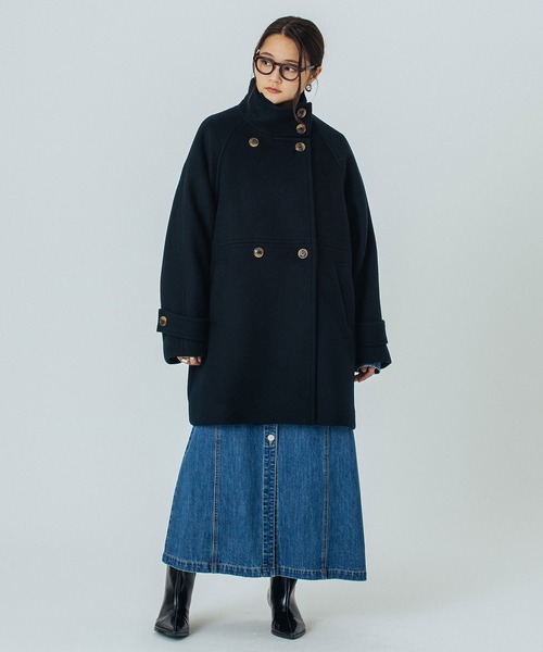ROSE BUD（ローズバッド）の「STAND COLLAR COAT（その他アウター・レディース・ネイビー/ブルー/バーガンディー・S/M）」の4枚目の写真