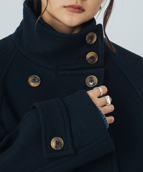 ROSE BUD（ローズバッド）の「STAND COLLAR COAT（その他アウター・レディース・ネイビー/ブルー/バーガンディー・S/M）」の9枚目の写真