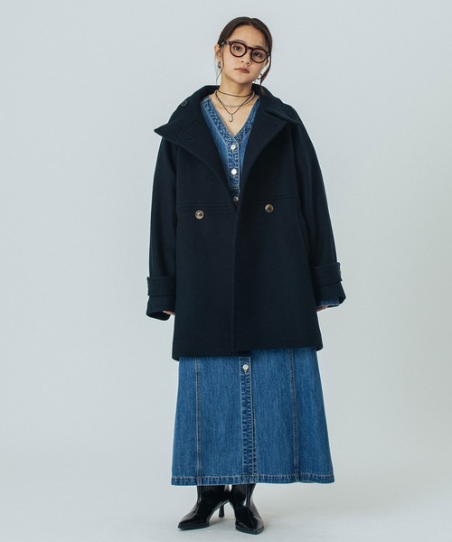 ROSE BUD（ローズバッド）の「STAND COLLAR COAT（その他アウター・レディース・ネイビー/ブルー/バーガンディー・S/M）」の13枚目の写真