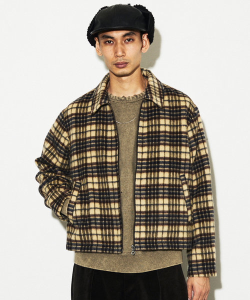 JOURNAL STANDARD(ジャーナルスタンダード)の「リニュール シャギー ジップ ジャケット(その他アウター・メンズ・ベージュ/ブラウン系その他・MEDIUM/LARGE)」の1枚目の写真