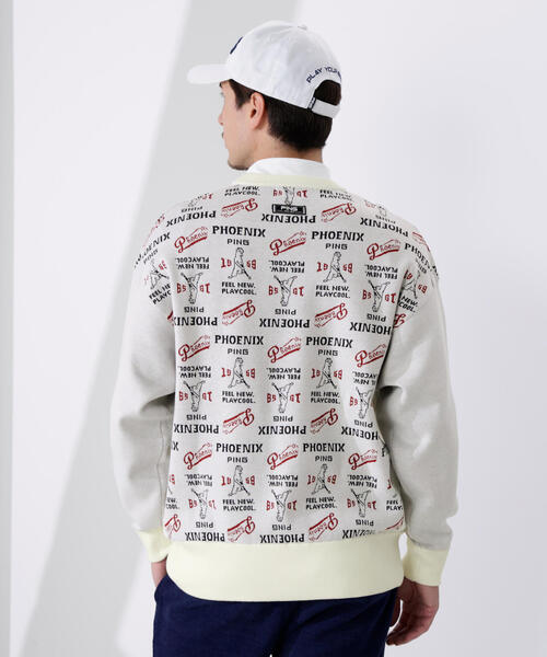 セール】【PING APPAREL】ジャカードクルーネックニットプルオーバー