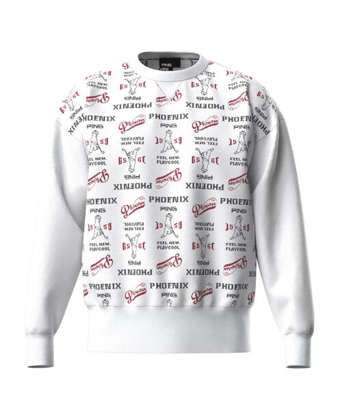 セール】【PING APPAREL】ジャカードクルーネックニットプルオーバー