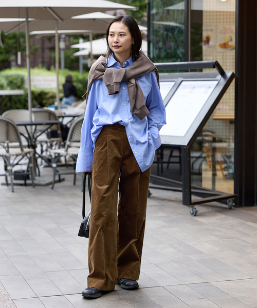 JOURNAL STANDARD(ジャーナルスタンダード)の「Velour tack PANTS(その他パンツ・レディース・キャメル/ネイビー・36/38)」の3枚目の写真