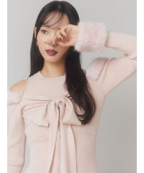 ポイントフェイクファーミニニットワンピース（ワンピース）｜RESEXXY