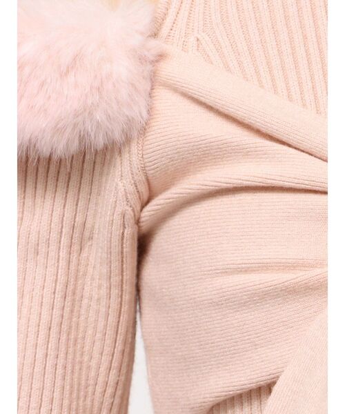 完売品】RESEXXY ポイントフェイクファーミニニットワンピース ピンク