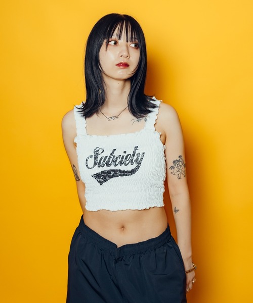 Subciety(サブサエティ)の「【WOMEN】Paisley glorious camisole(キャミソール・レディース・ホワイト/ブラック・FREE)」の2枚目の写真