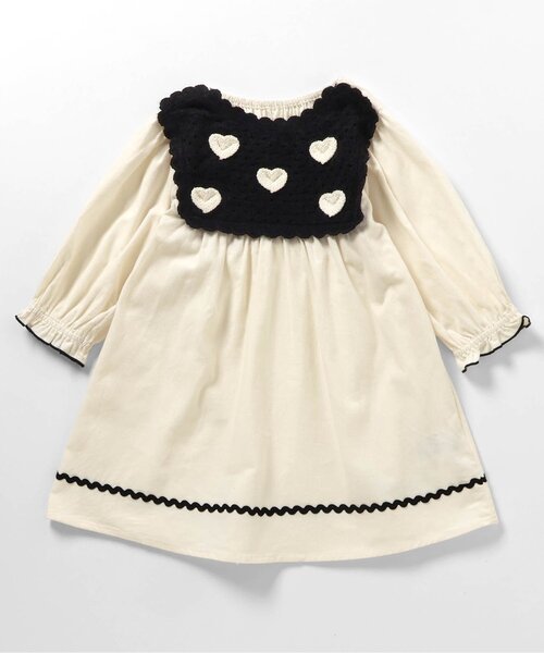 apres les cours（アプレレクール）の「【ジュニア対応】ハート・フラワー・さくらんぼモチーフワンピース（ワンピース・キッズ・アイボリー/レッド/マスタード・80/90/100/110/120/130/140）」の14枚目の写真