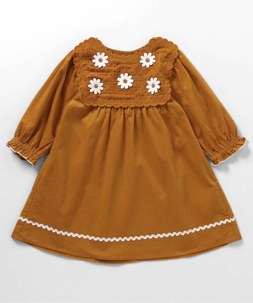 apres les cours（アプレレクール）の「【ジュニア対応】ハート・フラワー・さくらんぼモチーフワンピース（ワンピース・キッズ・アイボリー/レッド/マスタード・80/90/100/110/120/130/140）」の11枚目の写真