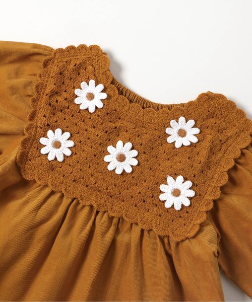 apres les cours（アプレレクール）の「【ジュニア対応】ハート・フラワー・さくらんぼモチーフワンピース（ワンピース・キッズ・アイボリー/レッド/マスタード・80/90/100/110/120/130/140）」の7枚目の写真