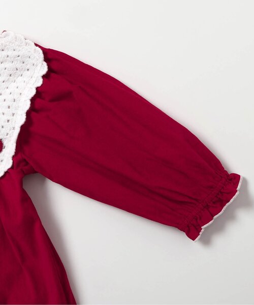 apres les cours（アプレレクール）の「【ジュニア対応】ハート・フラワー・さくらんぼモチーフワンピース（ワンピース・キッズ・アイボリー/レッド/マスタード・80/90/100/110/120/130/140）」の4枚目の写真