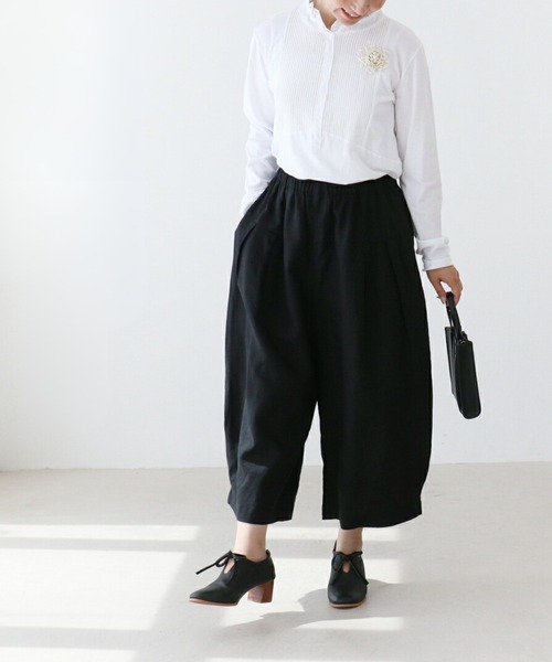 sanpo kuschel（サンポクシェル）の「リネン素材のパンツ（その他パンツ・レディース・ブラック・FREE）」の2枚目の写真