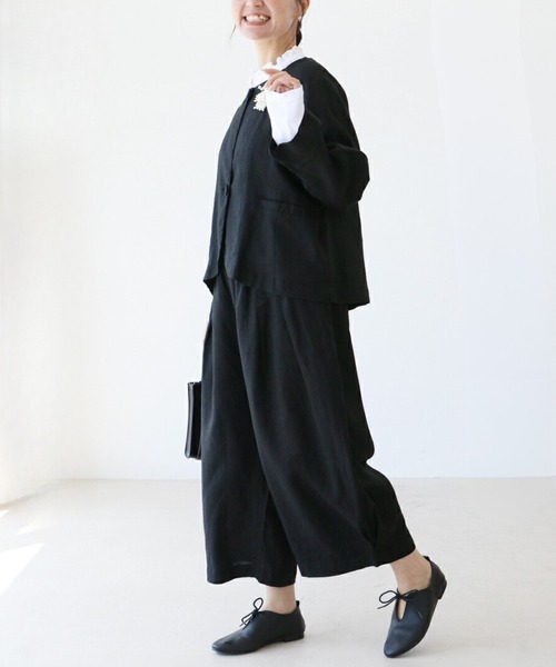 sanpo kuschel（サンポクシェル）の「リネン素材のパンツ（その他パンツ・レディース・ブラック・FREE）」の3枚目の写真