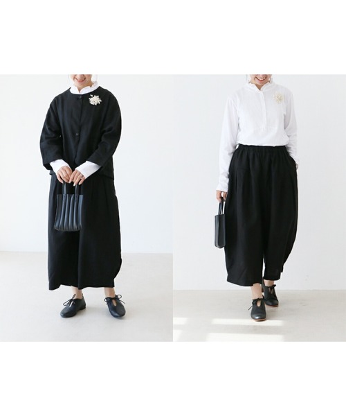 sanpo kuschel（サンポクシェル）の「リネン素材のパンツ（その他パンツ・レディース・ブラック・FREE）」の4枚目の写真
