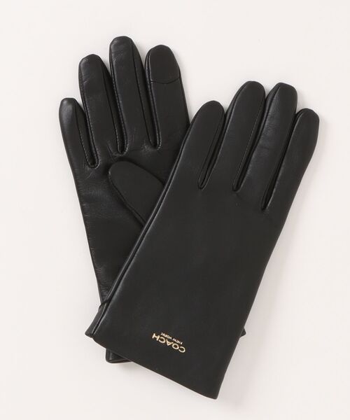 COACH(コーチ)の「ウィメンズ レザー テック グローブ(手袋・レディース・ブラック系その他・LARGE/MEDIUM/SMALL)」の2枚目の写真