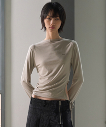 ROCKCAKE（ロックケーキ）の「Cutout Boat Neck Top - Beige（Tシャツ/カットソー）」
