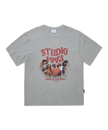 ウェーブスタジオグラフィックTシャツ_グレー