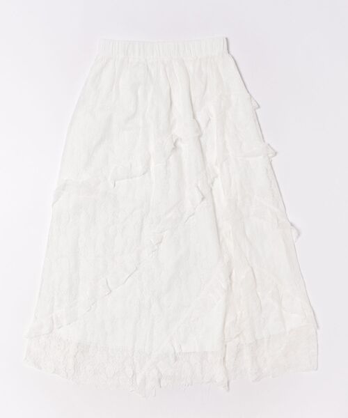 VIBGYOR Women（ヴィブジョー　ウィメン）の「【Mayree】花柄 総レース アシンメトリーデザイン ロング丈 スカート（スカート・レディース・ホワイト・SMALL/MEDIUM/LARGE）」の2枚目の写真