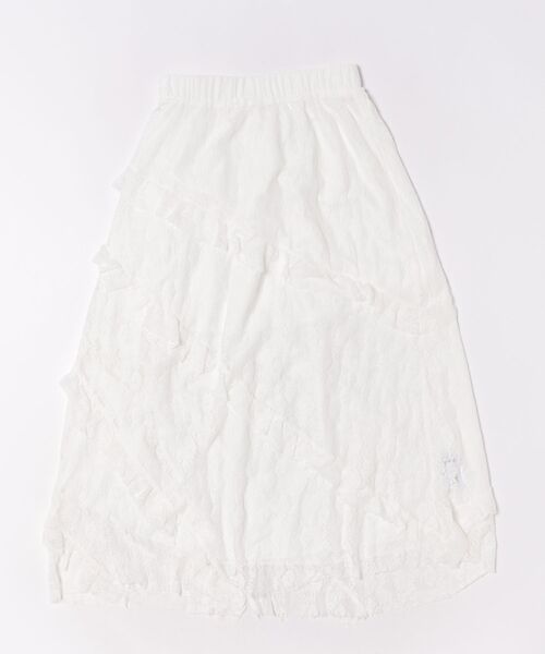 VIBGYOR Women（ヴィブジョー　ウィメン）の「【Mayree】花柄 総レース アシンメトリーデザイン ロング丈 スカート（スカート・レディース・ホワイト・SMALL/MEDIUM/LARGE）」の5枚目の写真