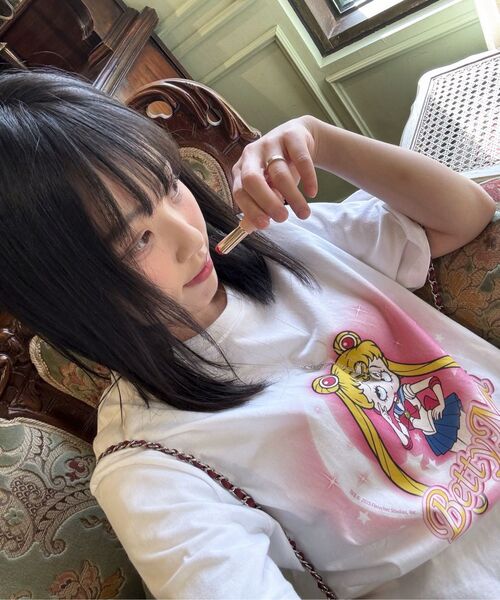 CNVS(ベティ ブープ)の「ベティブープ ベティムーン オーバーサイズ 半袖Tシャツ_ホワイト(Tシャツ/カットソー・レディース・ホワイト・ONE)」の6枚目の写真