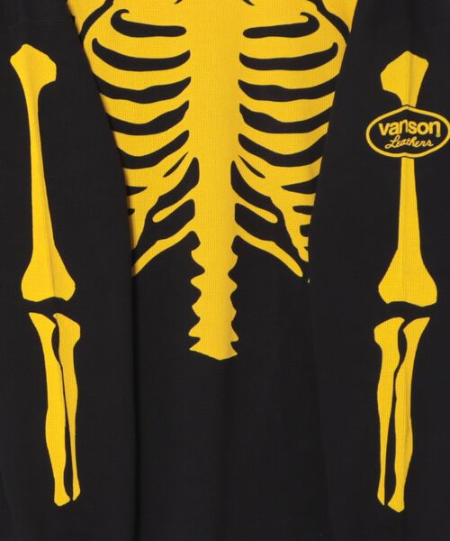VANSON（ヴァンソン）の「VANSON/バンソン/Thermal LONG SLEEVE TEE（Tシャツ/カットソー・メンズ・ホワイト/ブラック・M/S/L/XL）」の4枚目の写真