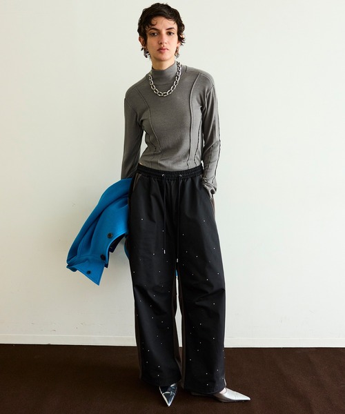 MAISON SPECIAL(メゾンスペシャル)の「Docking Rhinestone Easy Pants/ドッキングラインストーンイージーパンツ(その他パンツ・レディース・レッド/ブラック/オフホワイト・36/38)」の7枚目の写真
