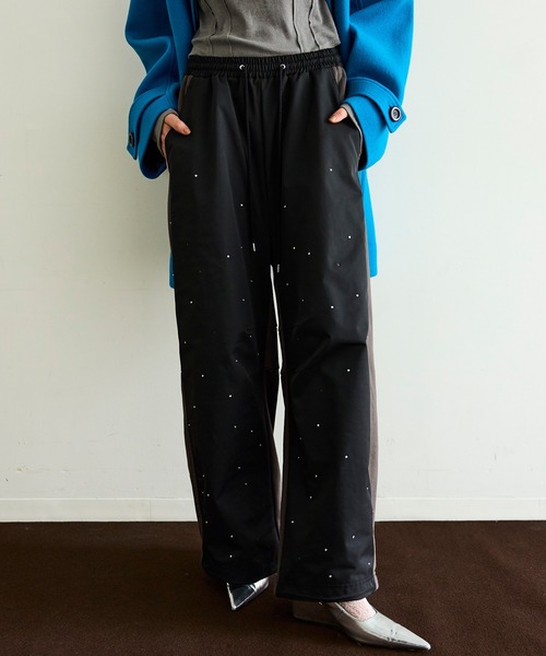 MAISON SPECIAL(メゾンスペシャル)の「Docking Rhinestone Easy Pants/ドッキングラインストーンイージーパンツ(その他パンツ・レディース・レッド/ブラック/オフホワイト・36/38)」の14枚目の写真