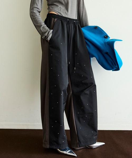 MAISON SPECIAL(メゾンスペシャル)の「Docking Rhinestone Easy Pants/ドッキングラインストーンイージーパンツ(その他パンツ・レディース・レッド/ブラック/オフホワイト・36/38)」の15枚目の写真