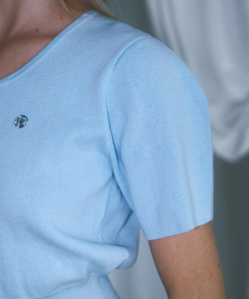 ROSEFRANTZ（ロゼフランツ）の「Eyelet Half Sleeve Cardigan [Sky Blue]（カーディガン/ボレロ・レディース・スカイブルー・OS）」の2枚目の写真