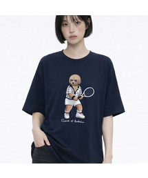 [ユニセックス]テニスドッグストリーバー半袖Tシャツ_3カラー