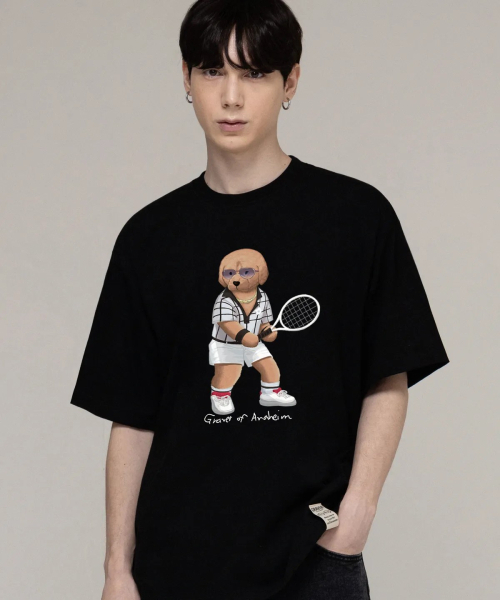 GRAVER（グレーバー）の「[ユニセックス]テニスドッグストリーバー半袖Tシャツ_3カラー（Tシャツ/カットソー・レディース・ネイビー/ホワイト/ブラック・SMALL/LARGE/X-LARGE/MEDIUM）」の9枚目の写真