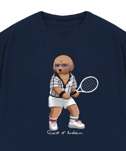 GRAVER（グレーバー）の「[ユニセックス]テニスドッグストリーバー半袖Tシャツ_3カラー（Tシャツ/カットソー・レディース・ネイビー/ホワイト/ブラック・SMALL/LARGE/X-LARGE/MEDIUM）」の7枚目の写真