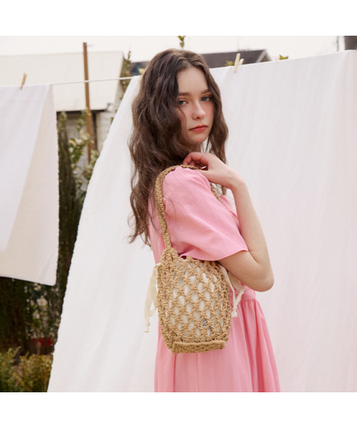 LAP（ラップ）の「NET TOTE BAG AR7AB402（トートバッグ・レディース・ベージュ/アイボリー・FREE）」の10枚目の写真