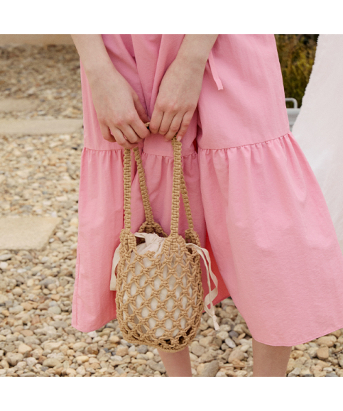LAP（ラップ）の「NET TOTE BAG AR7AB402（トートバッグ・レディース・ベージュ/アイボリー・FREE）」の9枚目の写真