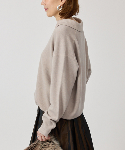 ATON(エイトン)の「ATON エイトン Vintage Knit Skipper Sweater KRAGGW0 807(ニット/セーター・レディース・ベージュ・SMALL)」の2枚目の写真